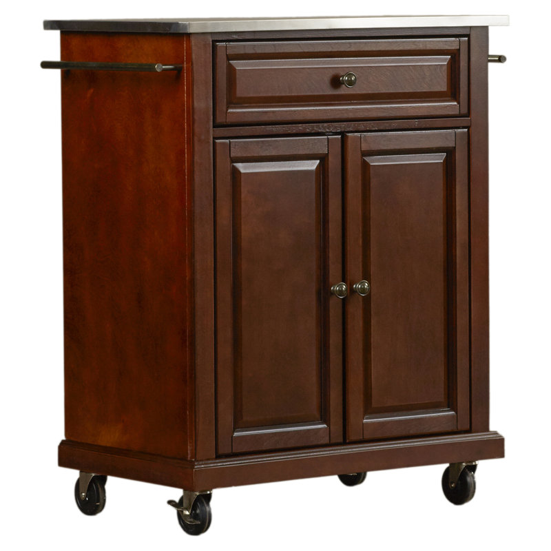 Three Posts™ Hedon Kitchen Cart with Stainless Steel Top & Reviews